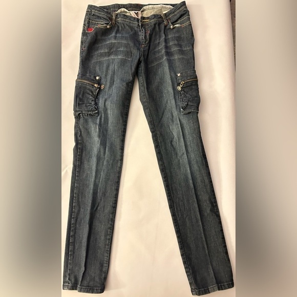 Ecko‎ Red Denim Jeans - “Cargo” Style with pockets. Size 11/12 - Picture 1 of 7